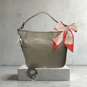 Coach Park Hobo F31323 Olive Green Pebbled Leather 2-Way Shoulder Bag Crossbody
